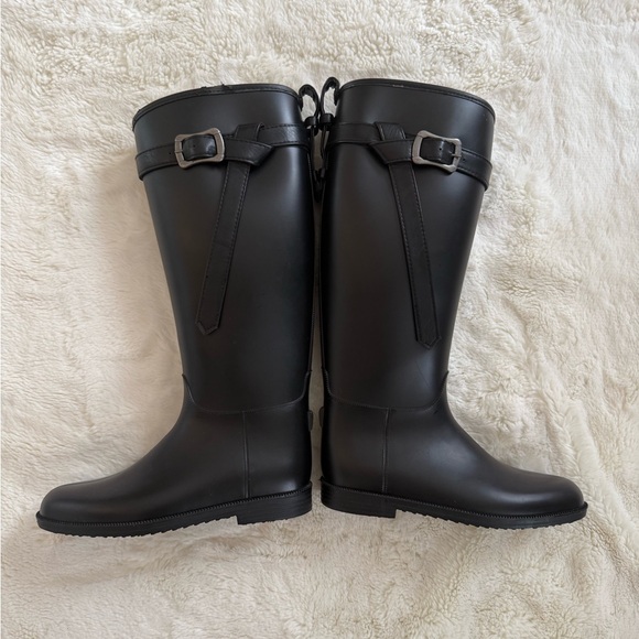 Dirty Laundry Shoes - DIRTY LAUNDRY Black Buckle Rain Boots Size 8 Knee High Waterproof Equestrian